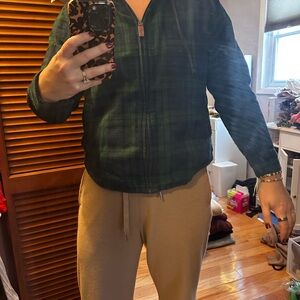 LL Bean zip up flannel